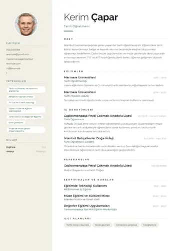 Tarih Öğretmeni Cv Örnekleri cv indir